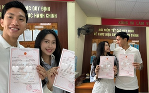 Văn Hậu khoe giấy chứng nhận kết hôn với Doãn Hải My đúng ngày 20/10, dàn sao bóng đá Việt Nam gửi lời chúc mừng 