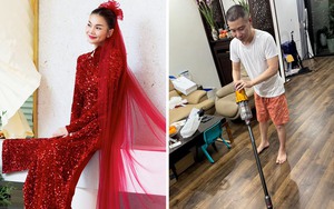 Thanh Hằng xinh đẹp trong áo dài cưới, bà xã Công Lý khoe 'quà' 20/10