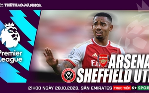 Nhận định bóng đá Arsenal vs Sheffield United, Ngoại hạng Anh vòng 10 (21h hôm nay)