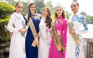 Dàn hậu Miss Grand International mê đắm áo dài Việt, đẹp ngỡ ngàng khi sải bước trên phố Hà Nội