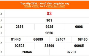 XSVL 24/11, kết quả xổ số Vĩnh Long hôm nay 24/11/2023, kết quả XSVL ngày 24 tháng 11