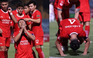 Ghi bàn giúp Viettel giành chiến thắng, Bùi Tiến Dũng quỳ sụp xuống và chắp tay, lý do khiến tất cả xúc động