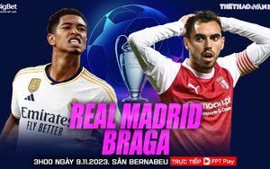 Nhận định bóng đá Real Madrid vs Braga (03h00 hôm nay 9/11), Cúp C1 vòng bảng