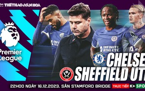 Nhận định bóng đá Chelsea vs Sheffield, Ngoại hạng Anh vòng 17 (22h00 hôm nay)