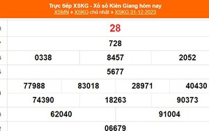 XSKG 31/12, kết quả Xổ số Kiên Giang hôm nay 31/12/2023, XSKG ngày 31 tháng 12