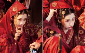 Hé lộ tạo hình cô dâu cổ trang cực đẹp của Ngu Thư Hân, biểu cảm đáng yêu gây chú ý