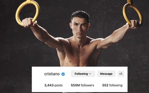 Cho Messi 'hít khói', Ronaldo lập kỷ lục với 550 triệu lượt followers trên Instagram, nhưng vẫn chỉ đứng thứ 2?