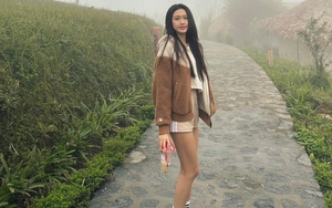 Bạn gái Đoàn Văn Hậu khoe chân dài bất chấp giá lạnh tại Sapa