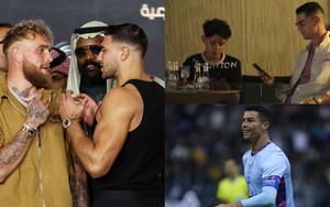 Sau khi lập hat-trick, Ronaldo tới xem trận boxing tỷ view ở Saudi Arabia