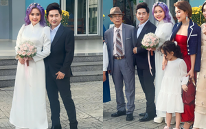 Ca sĩ Bảo Anh và Bằng Cường rạng rỡ trong lễ cưới sáng nay