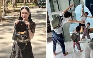 Muôn kiểu dùng túi hiệu lạ đời của nhà giàu: Người dùng để che mưa, người đem đi đựng bỉm sữa