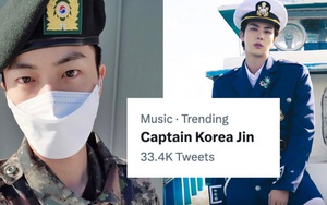'Đội trưởng Hàn Quốc Jin' đang là 'trend' ở Mỹ và các quốc gia khác trên Twitter