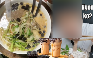 Đu trend "ăn bún bò nước lèo vị trà sữa", loạt TikToker khiến dân mạng phát hoảng vì cách ăn uống kỳ lạ này!