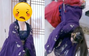 Lộ cảnh 'Mỹ nhân đẹp nhất Trung Quốc' nhào lộn trên không, chổng ngược đầu gây thót tim cho khán giả 