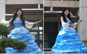 Tham gia chương trình của trường, nữ sinh gây sốt với chiếc váy Lọ Lem xinh xỉu: Ý nghĩa đằng sau mới đáng khen!