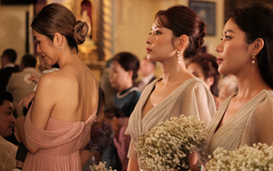 Ảnh xịn trong đám cưới ở nhà thờ của Linh Rin: Hà Tăng khoe 'xương cánh bướm' khi chăm con, Chi Pu toả sáng giữa dàn dâu phụ 