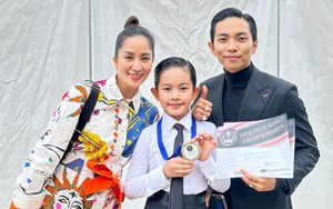 Con trai Khánh Thi Phan Hiển giành giải nhất ngay lần đầu thi dancesport quốc tế