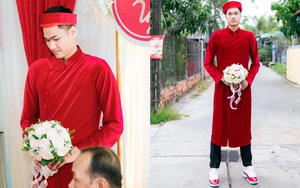 Độc lạ phong cách đi rước dâu của tuyển thủ 'khủng long' 2,03m, diện giày thi đấu bóng rổ cực ngầu