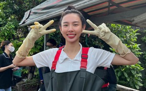 Hoa hậu Thùy Tiên lăn xả giữa con kênh ngập rác đen kịt, còn nhắn gửi fan một câu đắt giá