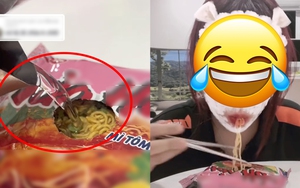Sáng tạo cách ăn mì tôm không cần rửa bát nhưng cô gái lại khiến dân mạng tá hoả vì lo sợ độc hại