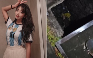 Mải nhìn điện thoại khi phát sóng, nữ streamer hụt chân rơi xuống hố tử thần, suýt thì gặp nạn lớn