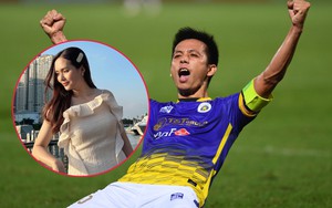Văn Quyết ghi cột mốc 100 bàn ở V.League nhưng người chiếm spotlight lại là 'nóc nhà' Huyền Mi