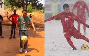 Quang Linh Vlog tái hiện siêu phẩm cầu vồng tuyết của Quang Hải, nhưng fan lại chỉ ra điểm giống Văn Đức