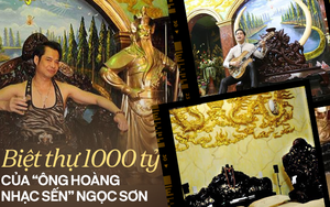 Cận cảnh căn biệt thự dát vàng hơn 100 tỷ của 'Ông hoàng nhạc sến' Ngọc Sơn: Thiết kế kì lạ, có cả bức tượng đúc từ 1000 cây vàng