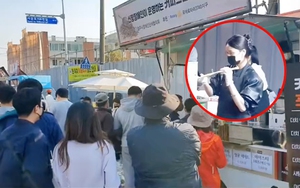 Cô gái Việt bán nước mía tại Hàn vẫn không ngừng gây sốt: Khách đông nghịt, 3 ngày hết bay 1500kg mía