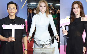 Thảm đỏ 'hot' nhất ngày: Mỹ Tâm mặc áo dài đạp xe đến sự kiện, dàn sao Vbiz háo hức xem phim mới của nữ ca sĩ