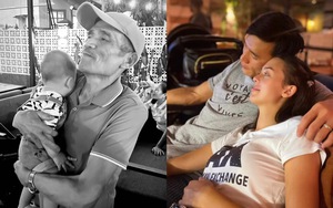 Vợ mẫu tây Bùi Tiến Dũng hạnh phúc khoe ảnh bố chồng bế cháu nội vào lòng