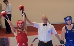 Nam võ sĩ Thái Lan ăn mừng 'cực cháy' sau khi giành chiến thắng ở SEA Games 32