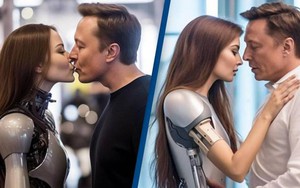 Bức ảnh kỳ lạ chụp Elon Musk hôn robot khiến dân mạng bối rối, sự thật là…