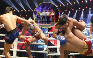 Nguyễn Trần Duy Nhất chưa dùng hết sức mà vẫn thắng, khiến võ sĩ Thái Lan ‘ngã sóng xoài’, văng khỏi võ đài ở chính môn Muay Thái