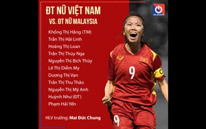 Đội hình xuất phát nữ Việt Nam vs Malaysia: Song sát Huỳnh Như - Hải Yến