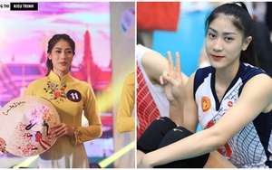 Hot girl bóng chuyền Kiều Trinh duyên dáng trong tà áo dài, người hâm mộ tưởng đang thi... hoa hậu
