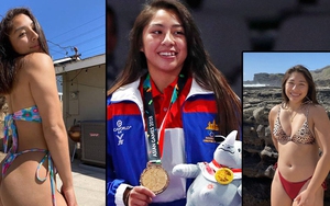 Nữ võ sỹ cầm cờ cho đoàn Campuchia gây sốt với vẻ đẹp Mỹ, sở hữu 3 vòng bốc lửa