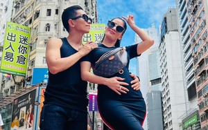 Mẹ bầu Khánh Thi tình tứ bên Phan Hiển tại Hongkong