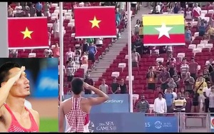 Video VĐV Việt Nam đang thi đấu đứng lại chào cờ khi quốc ca vang lên đang gây 'bão' mạng xã hội