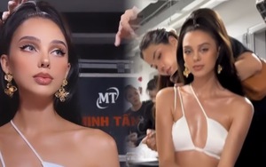 Visual bùng nổ của Dianka - vợ Tây của Bùi Tiến Dũng trong ảnh quay vội ở hậu trường show thời trang 