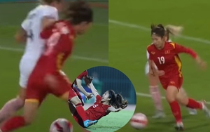 Thanh Nhã đi bóng xé gió khiến cầu thủ của ĐT xếp thứ 3 thế giới buộc phải phạm lỗi