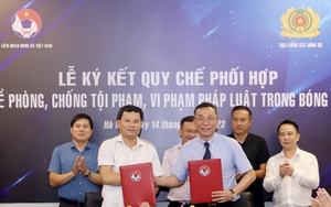 VFF và Cục Cảnh sát hình sự ký kết Quy chế phối hợp về phòng, chống tội phạm, vi phạm pháp luật trong Bóng đá