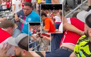 Khó tin khi hai CĐV Arsenal ẩu đả, gây náo loạn trong trận thua của 'Pháo thủ' trước MU