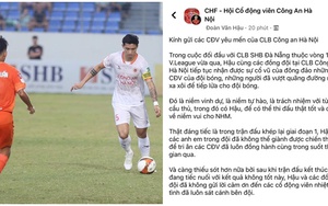 Đoàn Văn Hậu viết tâm thư xin lỗi vì hành động thiếu suy nghĩ khiến CĐV CAHN buồn lòng