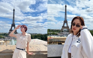 Dàn sao tuyển bóng chuyền nữ Việt Nam hóa ‘nàng thơ’ khi chụp ảnh với tháp Eiffel 