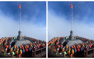 Đoàn leo núi 500 người chào cờ, hát vang Quốc ca trên đỉnh Fansipan