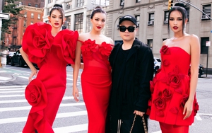 Dàn sao diện trang phục đỏ rực dự show diễn của Đỗ Mạnh Cường tại Tuần lễ Thời trang New York 