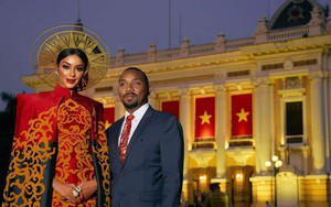 Phu nhân Đại sứ Haiti tại Việt Nam mặc áo dài La Sen Vũ dự Lễ kỷ niệm Quốc khánh 2/9