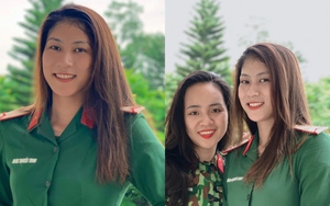 Hoa khôi bóng chuyền Kiều Trinh khiến fan trầm trồ vì quá xinh đẹp trong trang phục sĩ quan quân đội