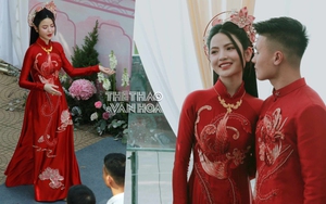 Chu Thanh Huyền đằm thắm, dịu dàng trong ngày trọng đại, Quang Hải liên tục có cử chỉ tình cảm